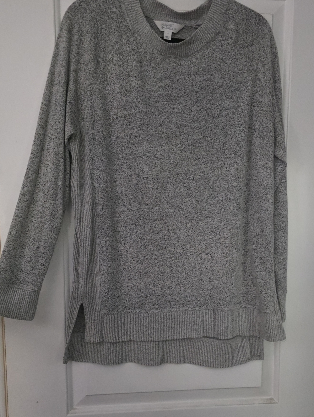Market & Spruce Women's Gray Crew Neck Sweater Size Large